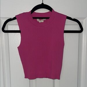 Happily Grey Pink Ribbed Crop Top Size Medium